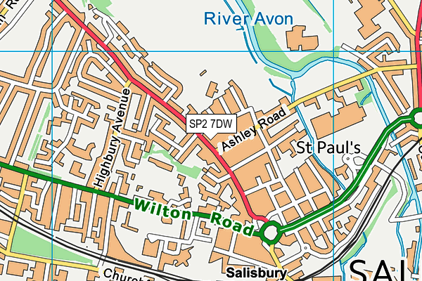SP2 7DW map - OS VectorMap District (Ordnance Survey) SP2 7DW map - OS VectorMap District (Ordnance Survey)