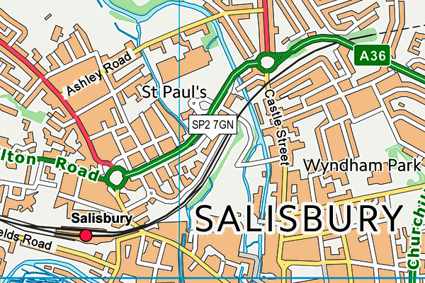 SP2 7GN map - OS VectorMap District (Ordnance Survey) SP2 7GN map - OS VectorMap District (Ordnance Survey)