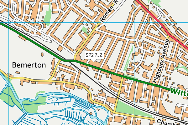 SP2 7JZ map - OS VectorMap District (Ordnance Survey) SP2 7JZ map - OS VectorMap District (Ordnance Survey)