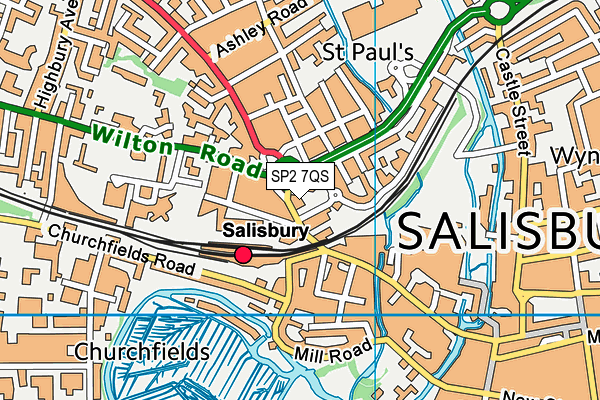 SP2 7QS map - OS VectorMap District (Ordnance Survey) SP2 7QS map - OS VectorMap District (Ordnance Survey)