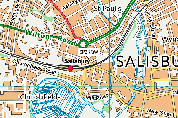 SP2 7QW map - OS VectorMap District (Ordnance Survey) SP2 7QW map - OS VectorMap District (Ordnance Survey)
