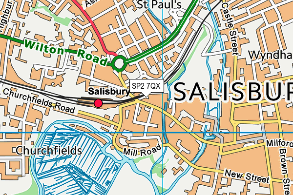 SP2 7QX map - OS VectorMap District (Ordnance Survey) SP2 7QX map - OS VectorMap District (Ordnance Survey)