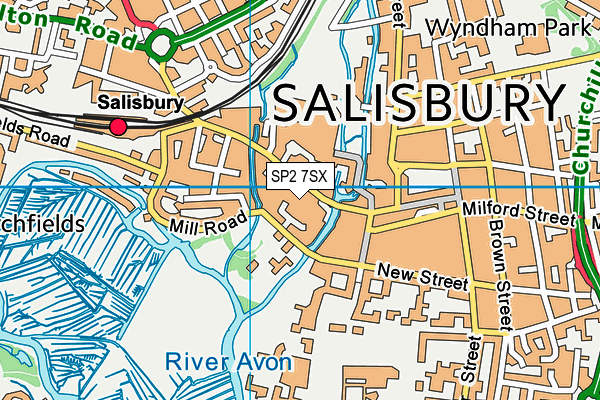 SP2 7SX map - OS VectorMap District (Ordnance Survey) SP2 7SX map - OS VectorMap District (Ordnance Survey)
