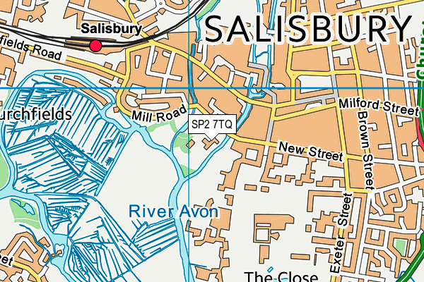 SP2 7TQ map - OS VectorMap District (Ordnance Survey) SP2 7TQ map - OS VectorMap District (Ordnance Survey)