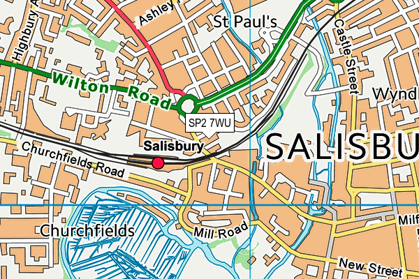 SP2 7WU map - OS VectorMap District (Ordnance Survey) SP2 7WU map - OS VectorMap District (Ordnance Survey)