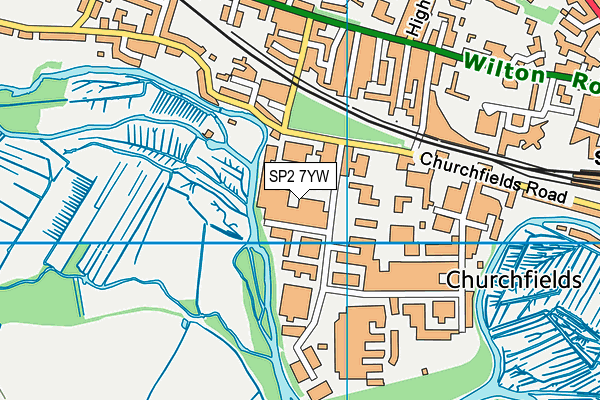 SP2 7YW map - OS VectorMap District (Ordnance Survey) SP2 7YW map - OS VectorMap District (Ordnance Survey)