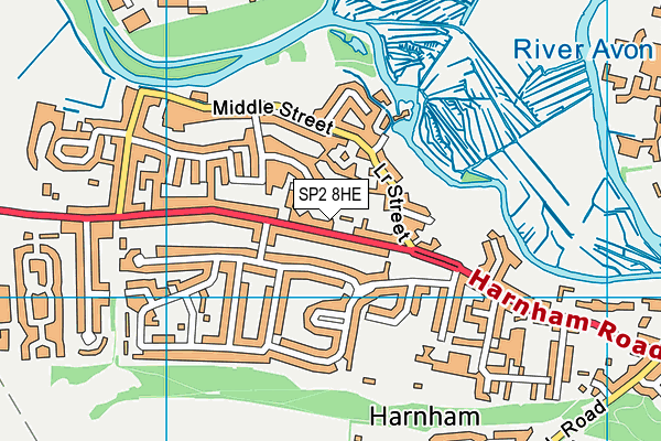 SP2 8HE map - OS VectorMap District (Ordnance Survey) SP2 8HE map - OS VectorMap District (Ordnance Survey)