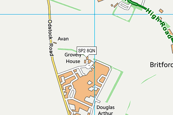 SP2 8QN map - OS VectorMap District (Ordnance Survey) SP2 8QN map - OS VectorMap District (Ordnance Survey)