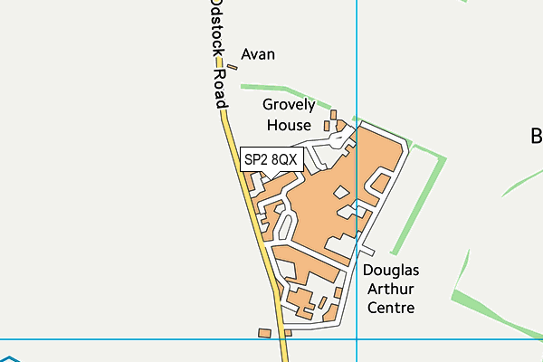 SP2 8QX map - OS VectorMap District (Ordnance Survey) SP2 8QX map - OS VectorMap District (Ordnance Survey)