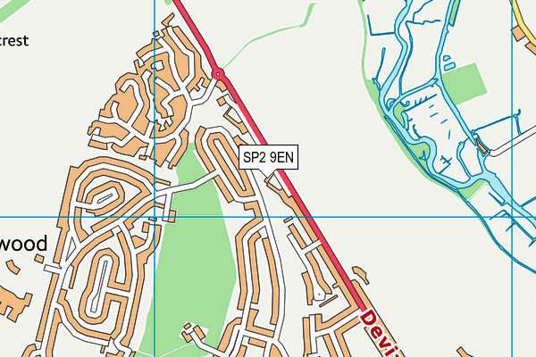 SP2 9EN map - OS VectorMap District (Ordnance Survey) SP2 9EN map - OS VectorMap District (Ordnance Survey)