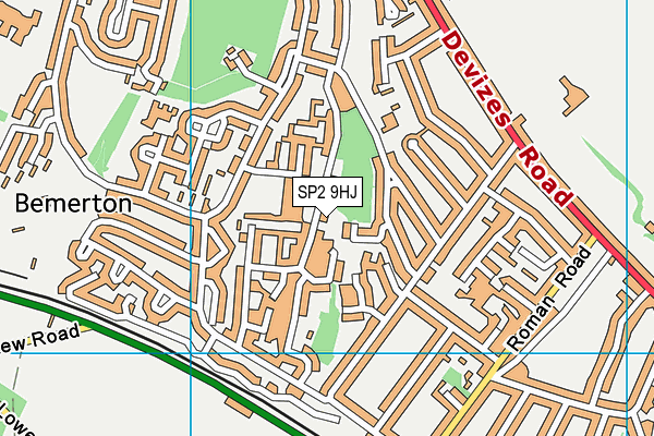 SP2 9HJ map - OS VectorMap District (Ordnance Survey) SP2 9HJ map - OS VectorMap District (Ordnance Survey)
