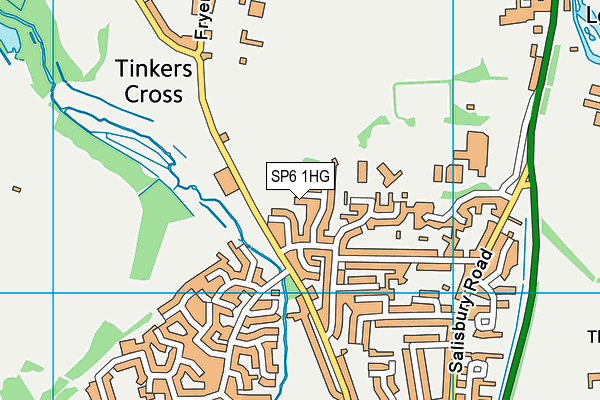 SP6 1HG map - OS VectorMap District (Ordnance Survey) SP6 1HG map - OS VectorMap District (Ordnance Survey)