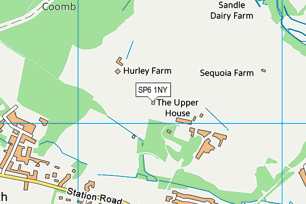 SP6 1NY map - OS VectorMap District (Ordnance Survey) SP6 1NY map - OS VectorMap District (Ordnance Survey)