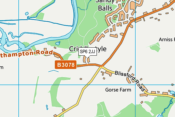 SP6 2JJ map - OS VectorMap District (Ordnance Survey) SP6 2JJ map - OS VectorMap District (Ordnance Survey)