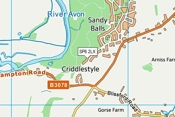 SP6 2LX map - OS VectorMap District (Ordnance Survey) SP6 2LX map - OS VectorMap District (Ordnance Survey)