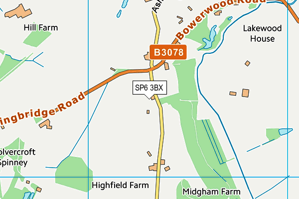 SP6 3BX map - OS VectorMap District (Ordnance Survey) SP6 3BX map - OS VectorMap District (Ordnance Survey)