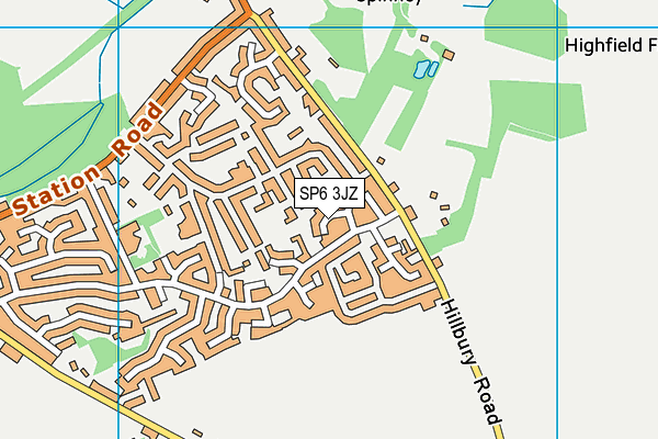SP6 3JZ map - OS VectorMap District (Ordnance Survey) SP6 3JZ map - OS VectorMap District (Ordnance Survey)
