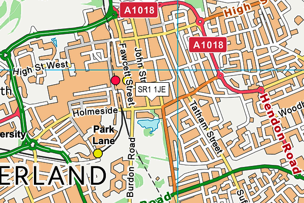 SR1 1JE map - OS VectorMap District (Ordnance Survey) SR1 1JE map - OS VectorMap District (Ordnance Survey)