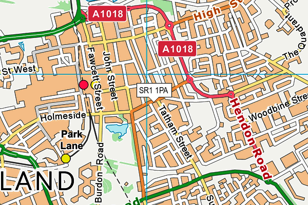 SR1 1PA map - OS VectorMap District (Ordnance Survey) SR1 1PA map - OS VectorMap District (Ordnance Survey)