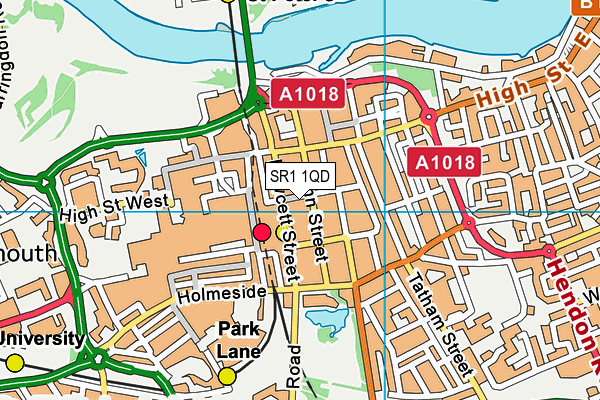 SR1 1QD map - OS VectorMap District (Ordnance Survey) SR1 1QD map - OS VectorMap District (Ordnance Survey)