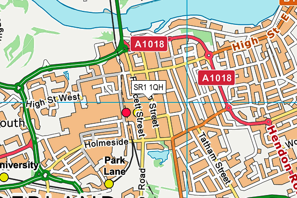 SR1 1QH map - OS VectorMap District (Ordnance Survey)