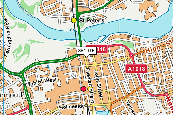 SR1 1TE map - OS VectorMap District (Ordnance Survey) SR1 1TE map - OS VectorMap District (Ordnance Survey)