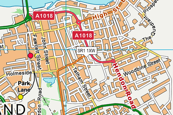 SR1 1XW map - OS VectorMap District (Ordnance Survey) SR1 1XW map - OS VectorMap District (Ordnance Survey)