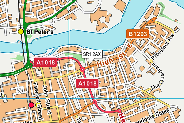 SR1 2AX map - OS VectorMap District (Ordnance Survey) SR1 2AX map - OS VectorMap District (Ordnance Survey)