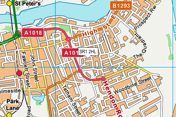 SR1 2HL map - OS VectorMap District (Ordnance Survey) SR1 2HL map - OS VectorMap District (Ordnance Survey)