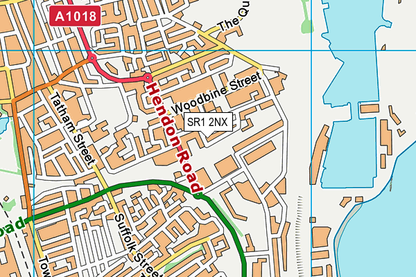 SR1 2NX map - OS VectorMap District (Ordnance Survey) SR1 2NX map - OS VectorMap District (Ordnance Survey)