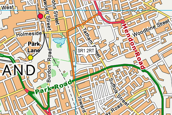 SR1 2RT map - OS VectorMap District (Ordnance Survey) SR1 2RT map - OS VectorMap District (Ordnance Survey)