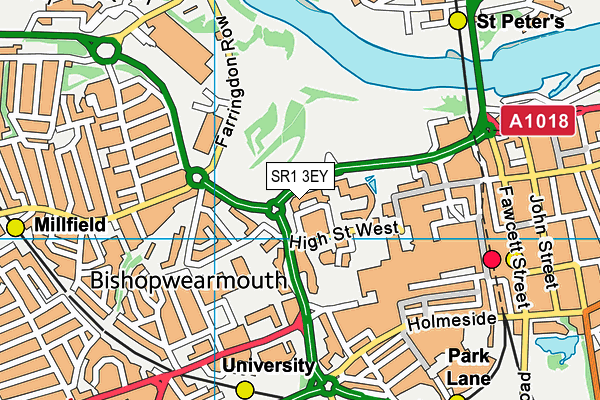 SR1 3EY map - OS VectorMap District (Ordnance Survey) SR1 3EY map - OS VectorMap District (Ordnance Survey)