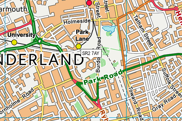 SR2 7AY map - OS VectorMap District (Ordnance Survey) SR2 7AY map - OS VectorMap District (Ordnance Survey)