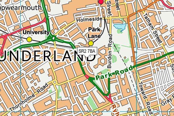 SR2 7BA map - OS VectorMap District (Ordnance Survey) SR2 7BA map - OS VectorMap District (Ordnance Survey)