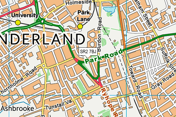 SR2 7BJ map - OS VectorMap District (Ordnance Survey) SR2 7BJ map - OS VectorMap District (Ordnance Survey)