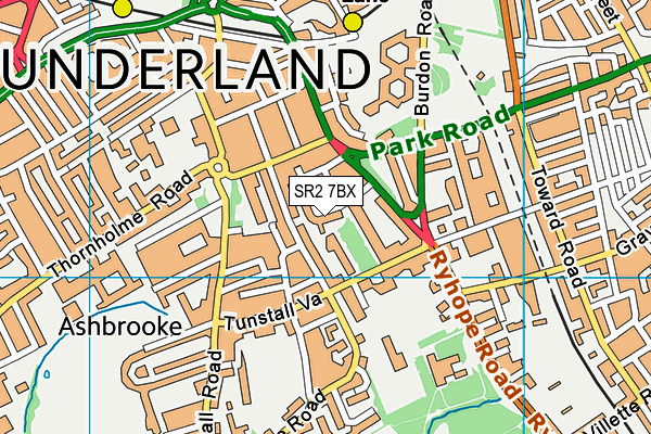 SR2 7BX map - OS VectorMap District (Ordnance Survey) SR2 7BX map - OS VectorMap District (Ordnance Survey)