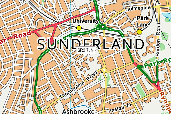 SR2 7JN map - OS VectorMap District (Ordnance Survey) SR2 7JN map - OS VectorMap District (Ordnance Survey)