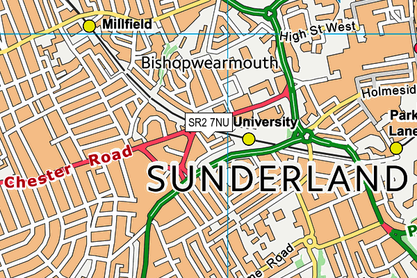 SR2 7NU map - OS VectorMap District (Ordnance Survey) SR2 7NU map - OS VectorMap District (Ordnance Survey)