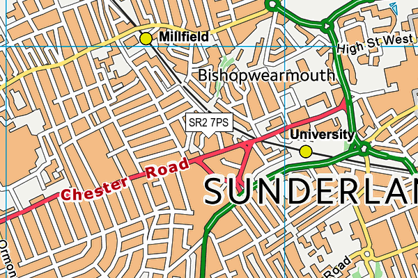SR2 7PS map - OS VectorMap District (Ordnance Survey) SR2 7PS map - OS VectorMap District (Ordnance Survey)