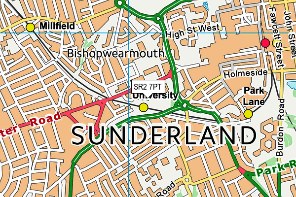 SR2 7PT map - OS VectorMap District (Ordnance Survey) SR2 7PT map - OS VectorMap District (Ordnance Survey)