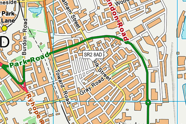 SR2 8AD map - OS VectorMap District (Ordnance Survey)