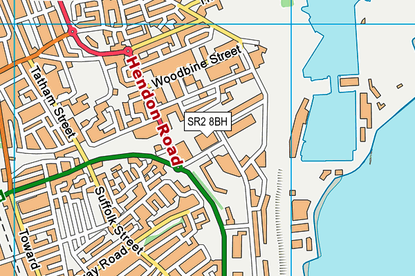 SR2 8BH map - OS VectorMap District (Ordnance Survey) SR2 8BH map - OS VectorMap District (Ordnance Survey)