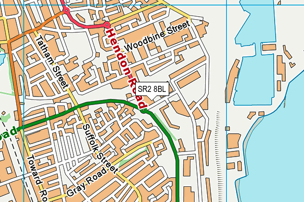 SR2 8BL map - OS VectorMap District (Ordnance Survey) SR2 8BL map - OS VectorMap District (Ordnance Survey)
