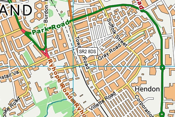 SR2 8DS map - OS VectorMap District (Ordnance Survey) SR2 8DS map - OS VectorMap District (Ordnance Survey)