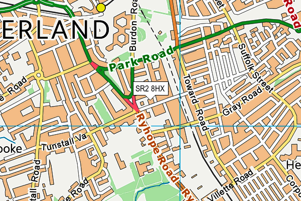 SR2 8HX map - OS VectorMap District (Ordnance Survey) SR2 8HX map - OS VectorMap District (Ordnance Survey)