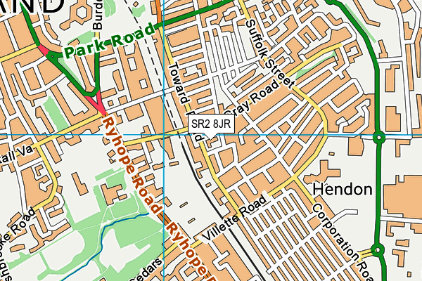 SR2 8JR map - OS VectorMap District (Ordnance Survey) SR2 8JR map - OS VectorMap District (Ordnance Survey)