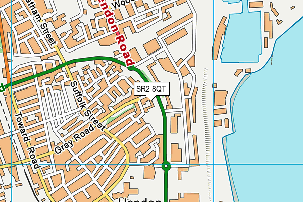 SR2 8QT map - OS VectorMap District (Ordnance Survey)
