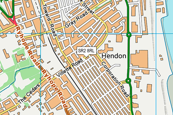SR2 8RL map - OS VectorMap District (Ordnance Survey) SR2 8RL map - OS VectorMap District (Ordnance Survey)