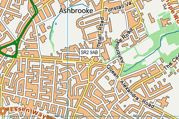 SR2 9AB map - OS VectorMap District (Ordnance Survey)