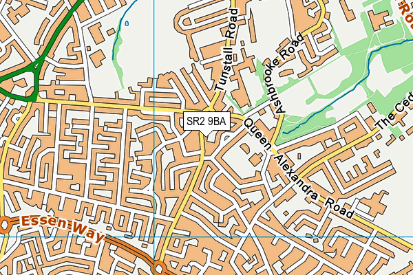 SR2 9BA map - OS VectorMap District (Ordnance Survey) SR2 9BA map - OS VectorMap District (Ordnance Survey)